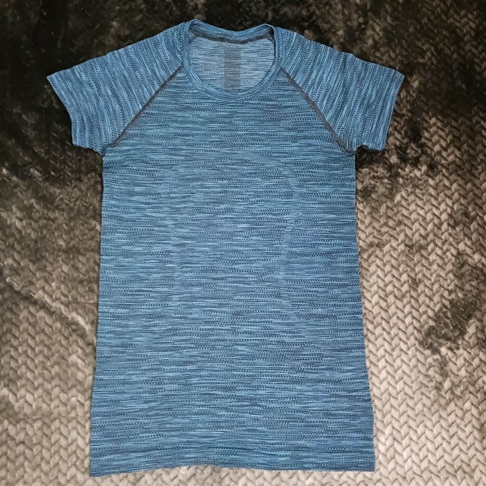 Lululemon Swiftly Tech Short Sleeve 2.0 Prism Stripe Turquoise Tide Size 6